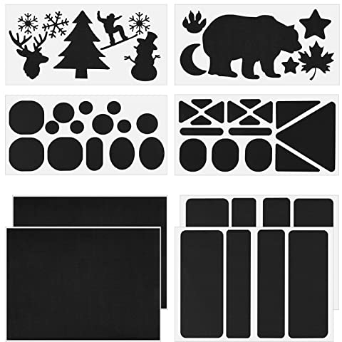 Becellen 8 Blatt Daunenjacke Reparatur Flicken, Nylon Repair Patches Selbstklebender wasserdichte Reparaturflicke Reparatur Aufkleber für Kleidung, Zelt, Tasche, Regenschirm (Schwarz)