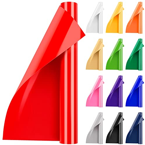 Artcut Iron On Vinyl, 12 x 3ft Heat Transfer Vinyl for Fabric, Shirts, Clothing, Bag(Red)
