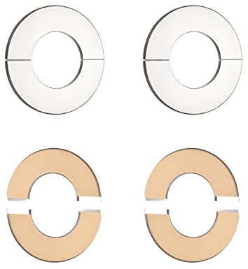 DTGN 66x6mm(DxT) Wall Split Flange - 4Pack - Good for Bathroom Kitchen 28mm Dia Pipe - Stainless Steel Round Escutcheon Plate - Silver Tone