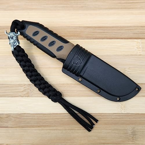 Couteau TS VIKING COYOTE pour vos aventures de loisirs en plein air avec étui ABS |Couteau de survie, avec clip ceinture | Lame : 75 mm | TSx-32642