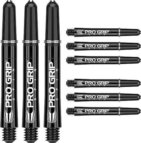 Target Darts 3 x Sätze Schwarz Pro Grip Spin Dart Stiele Mittel - 9 Dartschäfte Insgesamt