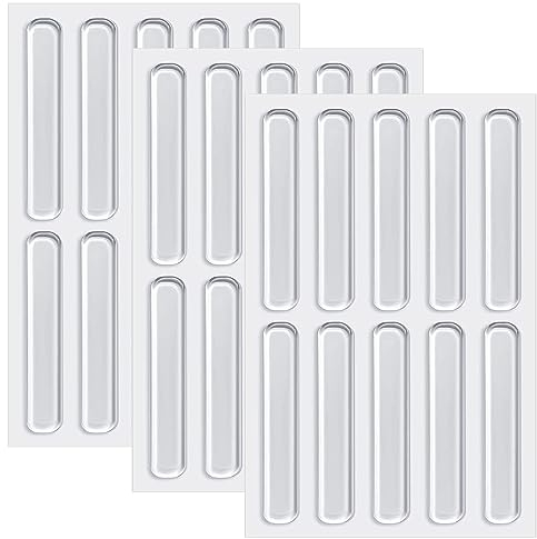 30 Pcs Furniture Bumpers, Silicone Clear Cabinet Door Bumpers Adhesive Furniture Bumper Strips 6.3cm Cabinet Bumpers Transparent Bumpers Pads for Furniture & Doors Protectors