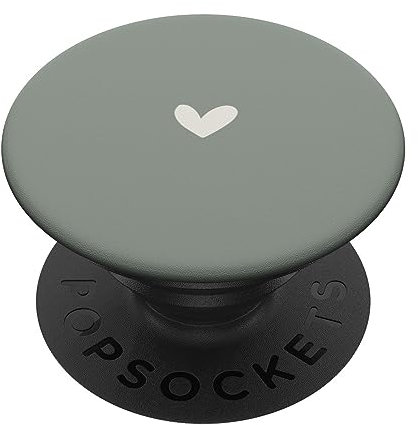 Popsockets Popgrip:Dusty Sage Green - Cute Simple Chic Boho Hand Drawn Heart Swappable Popgrip