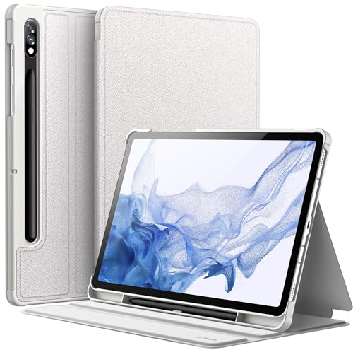 JETech Hülle für Samsung Galaxy Tab S8 2022/S7 2020 11 Zoll mit S Pen Halter, Schlank Folio Ständer Tablet Schutzhülle, Multi-Winkel Ansehen (Silber)