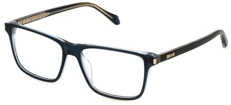 Just Cavalli VJC050 0D87 Top Blu+Azzurro Lucido Eyewear Man Acetate, Square, 56