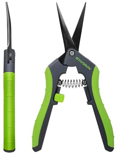 STAYGROW 2 Stück gebogene Gartenscheren, 6,5 scharfe Bonsaischeren Trimmer | Pflanzenschere für präzise Schnitte Blumenschere, Rosenschere, 16,5 cm Trimmerschere Pruning Shears für Bonsai & Pflanzen