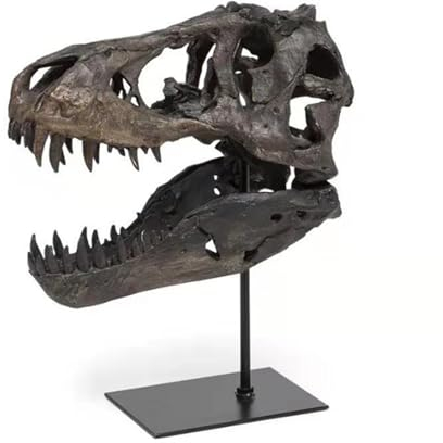 HOUSN Dinosaurier Schädel Skulpturen Tyrannosaurus Rex Resin Head Statue Wohnzimmer Deko Modern Büro Dekoration Wandregal Dekoration,Braun