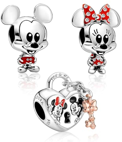 oosheon 3x Charms Maus,925 Sterling Silber Maus Charms,Charms Maus Anhänger Silber für Armbänder,Beads Charms,Silber Maus Charms Kompatibel mit Europäischen Halskette Armbändern für Frauen