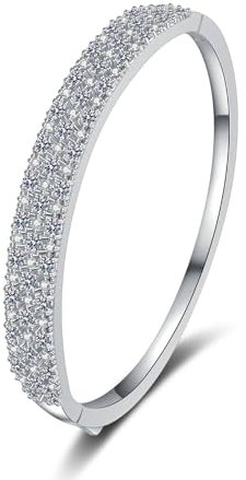 TUSRORSU Moissanit-Armbänder, Farbe D, VVS1, Diamant-Armbänder für Frauen, Geschenk, 16,5 cm, 925er-Sterlingsilber, Armreif, Armbänder, Schmuck (3,03 Karat), Stein-Edelstein, Moissanit,