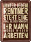 LANOLU Retro Blechschild Ruhestand - Geschenk zum Renteneintritt Männer - Rentner Deko zur Pensionierung und Rentenbeginn - lustige Geschenkidee zur Rente - vintage Metallschild mit Wölbung, 15x20cm