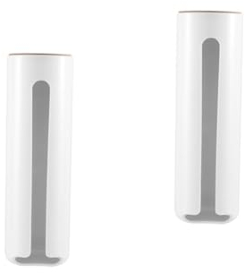 PRETYZOOM Dispenser Porta Sacchetti Con Ventosa Forte Per Cucina E Bagno Organizer Sacchi Spazzatura 9.4X3X4.7 Pollici Abs Plastica 2 Pezzi Bianco