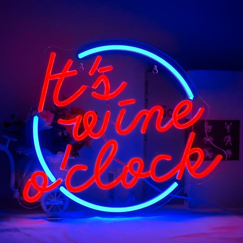 Horseneon It's Wine O'clock Neon Schild LED-Buchstabe Neonlichter Neonschild für Wanddekoration USB-betriebene Neonlichter für Schlafzimmer Bar Club Salon Neon-Partydekorationen