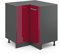 Vicco Eckschrank R-Line, Bordeaux Hochglanz/Anthrazit, 75.6 cm, AP Eiche