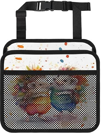 Aquarell-Blumen-Igel, Autositz-Rücksitz-Hängetasche, Leder, Auto-Mülleimer, faltbar, tragbar, Aufbewahrungsbox, Organizer für Auto, SUV, LKW, Minivan