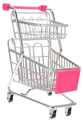 UPKOCH Mini Einkaufskorb Aus Edelstahl Stöckiger Snacks Behälter Für Tischdekoration Praktische Aufbewahrung Für Snacks Bürobedarf Und Mehr Rosarot