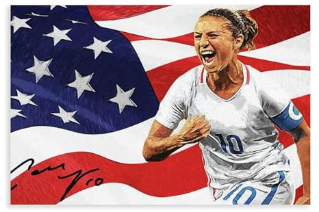 WANGCYJS Carli Lloyd Fußballspieler-Poster, 1 Leinwand-Poster, Schlafzimmerdekoration, Landschaft, Büro, Raumdekoration, Geschenk, Unrahmen: 50 x 75 cm