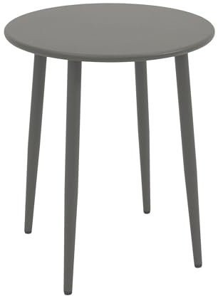 DEGAMO Bistrotisch Gartentisch Denver 60cm rund, Metall/Stahl grau, Indoor und Outdoor