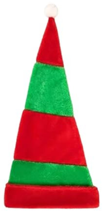 Weihnachtsmann-Hut, gestreifte Weihnachtsmütze, lustige Wintermütze, Weihnachtsmütze, Neujahrsmütze, Fotorequisiten, Plüschhut mit Quaste, Kostümzubehör