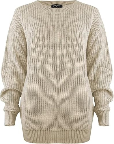 Pretty Attitude Oversized New Ladies Womens Chunky Baggy Jumper Knitted Sweater Thick Top