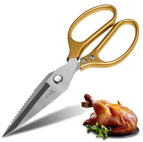 Plys Küchenschere Edelstahl Kochschere für Küche: Strapazierfähig Allzweckschere Scharfe Geflügelschere für Huhn, Geflügel, Fisch, Fleisch, Kräuter