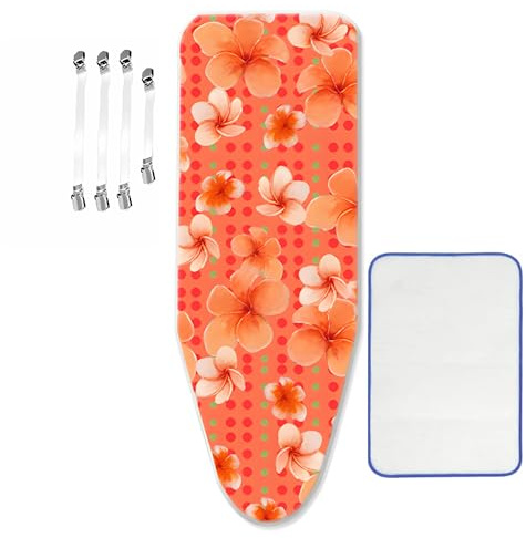 ZJBKX Bügelbrettbezug, 125 x 45 cm, Bügeltischbezug Verdickt - Idealer Dampfbügelstation, 4 Vorinstallierte Spanner