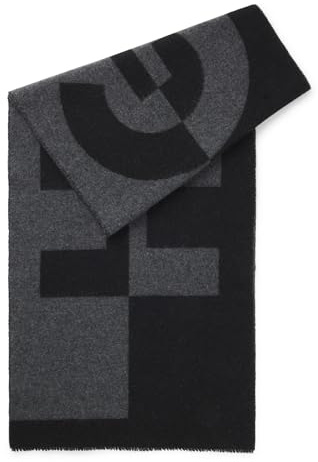 HUGO Herren Martyn 40 * 180 Schal aus Woll-Mix mit Stack-Logo