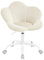 WOLTU Sedia da Scrivania per Bambini, Sedia Ufficio Ergonomica Girevole e Regolabile in Altezza con Rotelle, Seduta a Forma di Fiore per Studio, Camera da Letto, Velluto, Beige