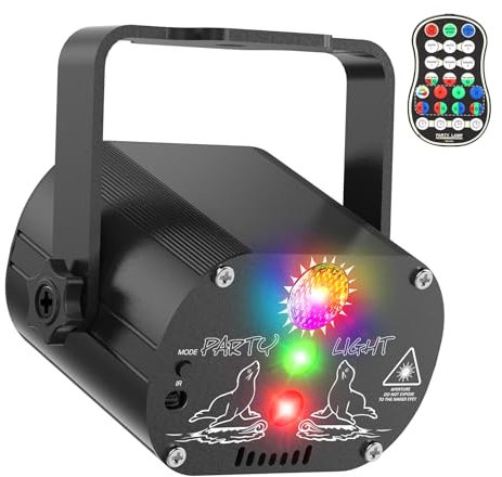 Sfera da discoteca senza fili, 4500 mAh, batteria controllata dalla musica, per feste, 60 diversi motivi, effetto stroboscopico, luce per feste, con telecomando e USB da 2 m, per famiglia e bambini