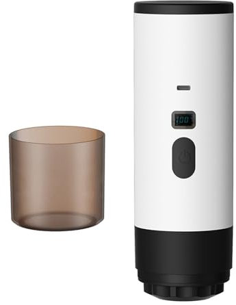 Spalivivre 3 in 1 Tragbare Espressomaschine mit Akku, Kaffeemaschine to go mit USB, Kompatibel mit Kapseln und Gemahlenem Kaffee, Nummerische Anzeige für Camping, Auto, Reise