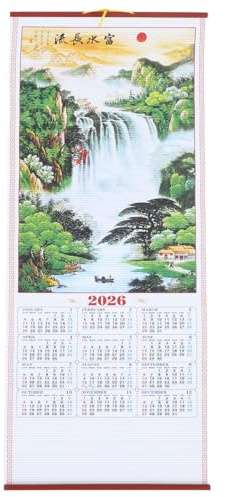 LALAFINA Nachahmung Des Pferdesjahres Mondwandkalender Kalender Scrollen Chinesischer Wandkalender Chinesischer Hängekalender Chinesische Neujahrsdekorationen Papier