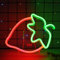 WIOSOUL Strawberry Neon Sign Vibrant Fruit Shape Neon Light with Energy Efficient LED, 7.28x9.84 Neon Light with Battery or USB Powered for Bedroom, Cafe, kitchen, Fruit Shop wall Decor (Strawberry)