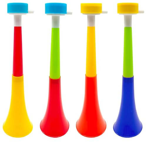 Niuhong 4 Pcs Vuvuzela Tröte Laut Fussball Fanfare Sehr Lautes Tröte Cheerleading Trompete Krachmacher Horn Plastik Trompeten Spielen Fanartikel Tröten Fan Zuschauer Fußballspiel Stadion Trompete (B)