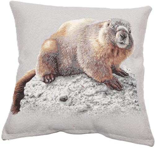 textile idea Kissenbezug 45x45 Gobelin, Deko Kissen mit Motiv, Kissenhülle, Dekokissen, Sofakissen - Biber 1 STK.