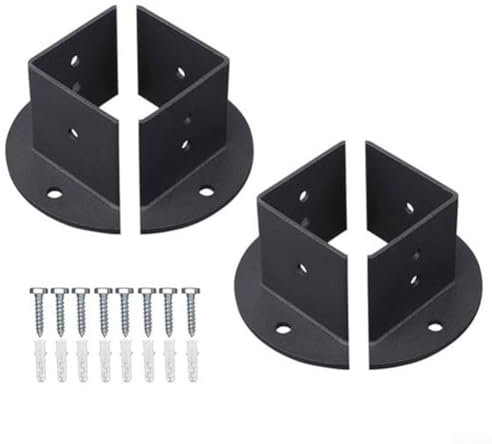 Lot de 4 supports en fer robustes pour pergolas, balustrades de porche et colonnes