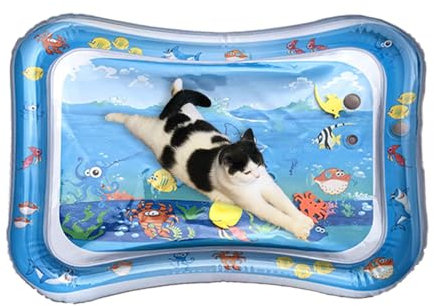 Sensorische Wassermatte Katze, Wasserspielmatte für Katzen, Kühlmatten Aqua Matte für Hunde, Sensorisches Spielzeug Spielwasserpad Interaktives Katzenspielzeug, für drinnen und draußen