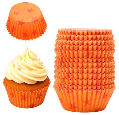 300stk Gelb und Rot Sterne Cupcake-Förmchen, Anime Thema Geburtstagsdekorationen Cartoon Muffin-Hüllen Backformen für Kindergeburtstag Babyparty Cosplay-Events Backzubehör