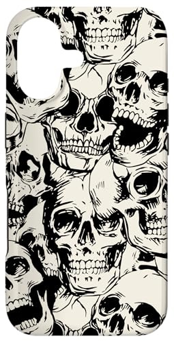 Hülle für iPhone 17 Schutzhülle mit Totenkopf-Motiv, Gothic, Schwarz