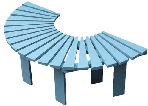Baumbank aus Holz, gebogen, für den Außenbereich, wetterbeständig, für Terrasse und Innenhof
