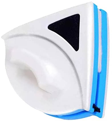 CHICIRIS Doppelseitiger Magnetischer Fensterreiniger, Schneller und Effektiver Glaswischer mit Dreieck-Design, Geeignet für Schiebetüren, Duschwände, Blau