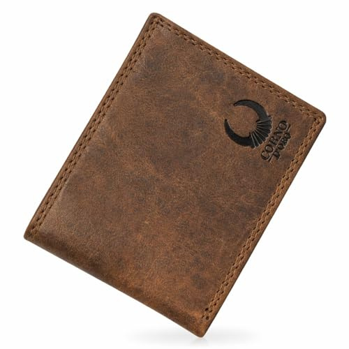 Corno d´Oro Portmonee Herren Leder mit RFID Schutz TÜV-geprüft I Echtleder Geldbörse Männer für 12 Karten I Wallet mit Münzfach mit Geschenkbox