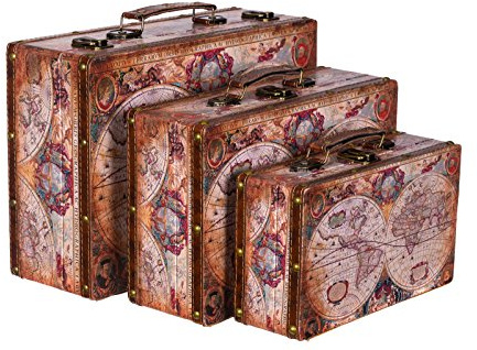 Birendy Truhe Kiste KD 1288 Koffer, Kofferset, Holztruhe Vintage Schatzkiste SET Größe M + L + XL