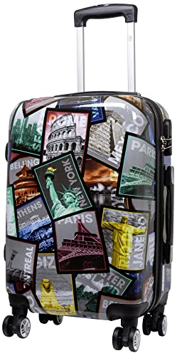 Polycarbonat Reisekoffer Trolley Hartschale - Design Weltreise Paris New York Athen Rio (Handgepäck)
