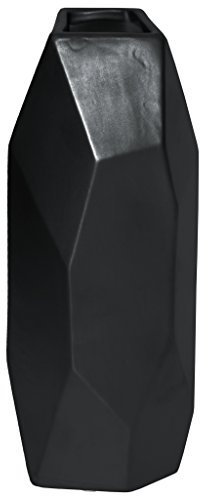 Urban Trends hoch Unregelmäßige Vase mit gemusterten Design, schwarz