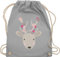 Shirtracer Turnbeutel Rucksack - Kompatibel mit Oktoberfest Tasche - Süßer Hirsch - Frühlingstiere - Unisize - Hellgrau - stoffbeutel kordelzug kindergarten beutel wechselkleidung trachten+rucksack