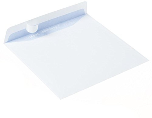 Briefumschlag Soporset quadratisch (155 x 155 mm) weiß FSC®-zertifiziert 100 g/m² haftklebend ohne Fenster blauer Innendruck Karton á 500 Stück