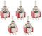 Heschen Mini momentané Interrupteur à bascule Mts-223 (ON)-OFF-(ON) DPDT 6 broches, 2 A 250 V, 6 A 125 V, Lot de 5