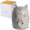 SPOTTED DOG GIFT COMPANY Cookie Jar Biscuit Barrel, Ceramic Novelty Cat Themed Kitchen Storage Canister Container for Treats, Gifts for Cat Lovers Women Men 1.4L Grey