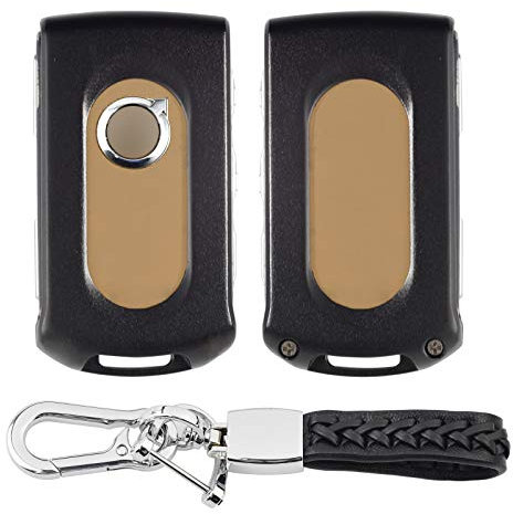 Kwak's Autoschlüssel Abdeckung für 19 Volvo XC60 XC90 S90 V90 Aluminiumlegierung Schlüsseletui Leder Schlüsselanhänger(schwarz)