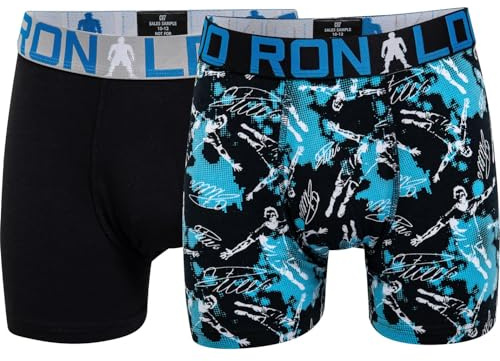 CR7 Cristiano Ronaldo Boys Boxershorts Jungen 2-Pack , Mehrfarbig (533), 134/140 (7-9 Jahre)