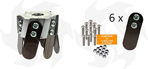 Fresa zappetta testina universale in alluminio per decespugliatore terreno professionale + lame di ricambio